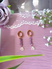 Image 2 of Amethyst Lily Drops (Gold)