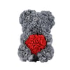 Grey Heart Rose Bear