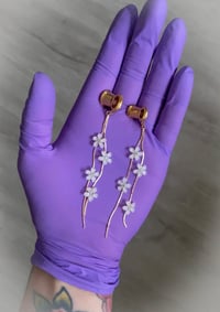 Image 4 of Long Flower Tassel Dangles (Gold)