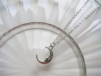 Image 3 of Silver Man in the Moon Pendant Necklace on 18" Chain