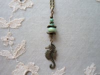 Image 1 of Sea Horse Pendant Necklace on  22" Chain