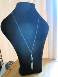Image 3 of Feather Pendant Necklace on 24" Chain