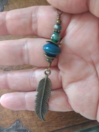 Image 2 of Feather Pendant Necklace on 24" Chain