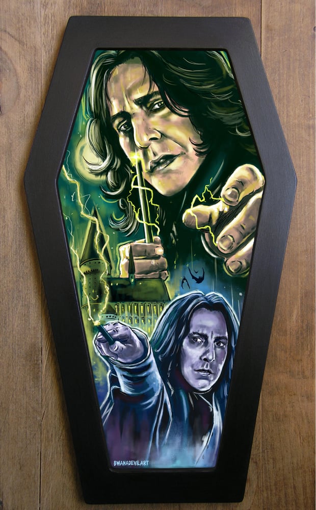 Image of LIMITED EDITION PROFESSOR SNAPE COFFIN FRAMED ART (WORLDWIDE SHIPPING)!)