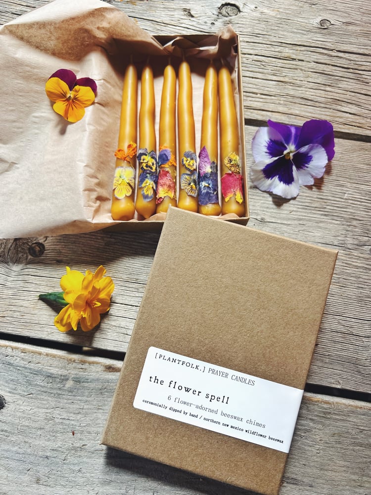 Image of the flower spell / beeswax prayer candles 