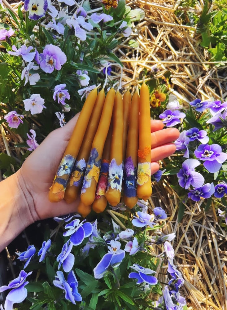 Image of the flower spell / beeswax prayer candles 