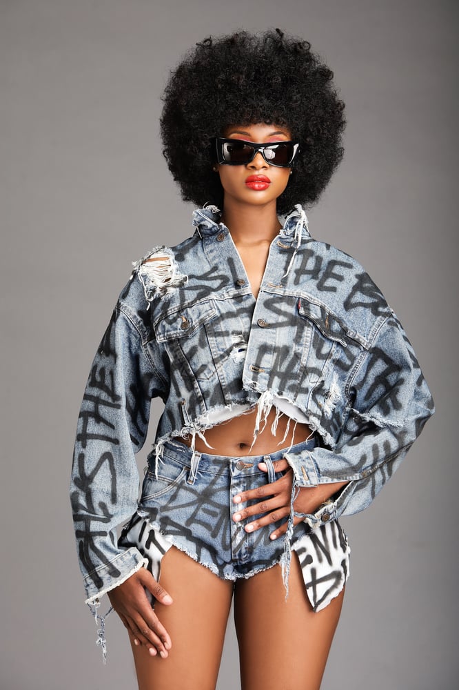 Image of BoogaSuga x ThesePinkLips "She's The Boss" Crop Jacket