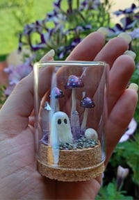 Image 2 of Ghost Terrarium With Purple Mushrooms
