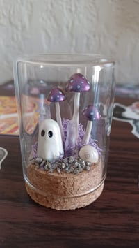 Image 3 of Ghost Terrarium With Purple Mushrooms