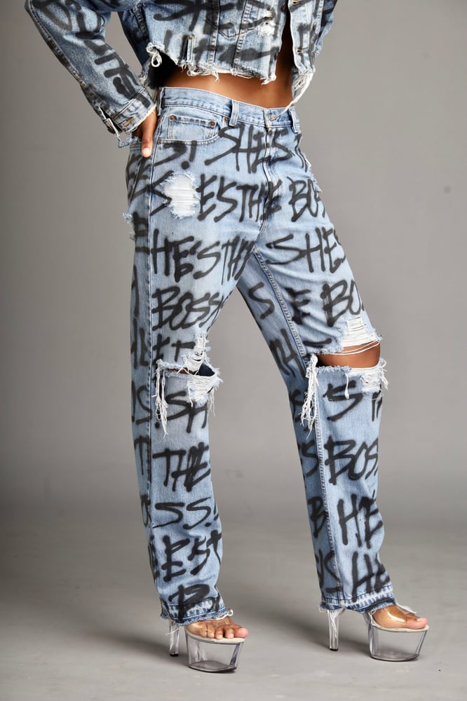 Image of BoogaSuga x ThesePinkLips "She's The Boss" Jeans