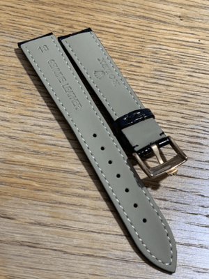 Image of ROLEX top quality 18mm genuine leather gents watch strap bracelet band rose gold buckle new