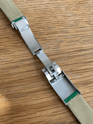 Image of ROLEX top quality 20mm genuine leather gents watch strap bracelet band 2/tone,new