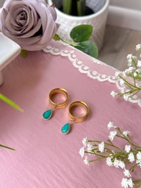 Image 1 of Teal Chalcedony Angel Tears (Gold)