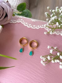 Image 3 of Teal Chalcedony Angel Tears (Gold)