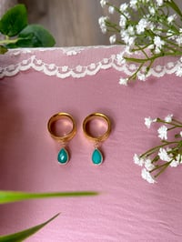Image 2 of Teal Chalcedony Angel Tears (Gold)