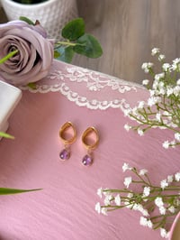 Image 1 of Light Purple Glass Angel Tears (Gold)