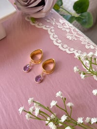Image 2 of Light Purple Glass Angel Tears (Gold)