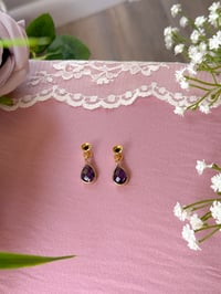 Image 3 of Deep Purple Glass Angel Tears (Gold)