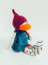 Image 2 of Lucky - Wool Filled Sculpted Sock Duck with removable knits and socks