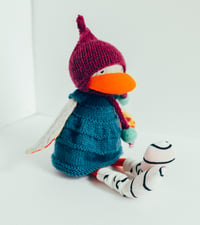 Image 4 of Lucky - Wool Filled Sculpted Sock Duck with removable knits and socks