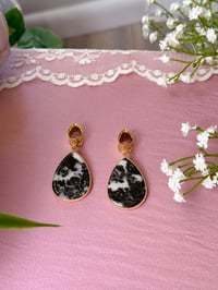 Image 3 of Zebra Jasper Teardrop Slices (Gold)