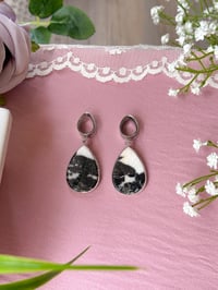 Image 3 of Zebra Jasper Teardrop Slices (Silver)