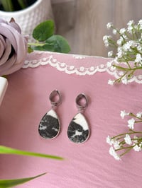 Image 1 of Zebra Jasper Teardrop Slices (Silver)