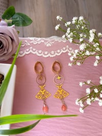 Image 2 of Long Moth Dangles with Angel Tears (Gold)