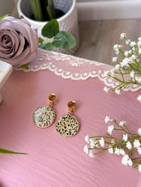 Image 1 of Dalmatian Jasper Slices (Gold)