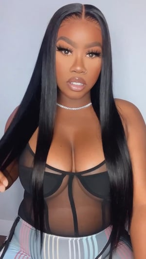 Image of Straight 5”x5” Lace Front Wig in 24”