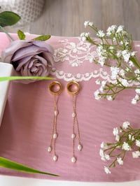 Image 1 of Double Dangly Pearls (Gold)