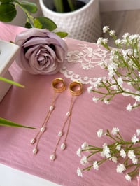Image 2 of Double Dangly Pearls (Gold)