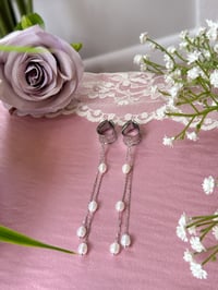 Image 1 of Double Dangly Pearls (Silver)