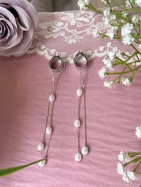 Image 2 of Double Dangly Pearls (Silver)