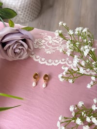 Image 1 of Dainty Pearl Drops (Gold)