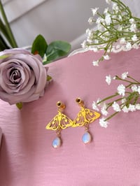 Image 1 of Umbrella Moth Dangles (Gold)