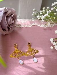 Image 2 of Umbrella Moth Dangles (Gold)