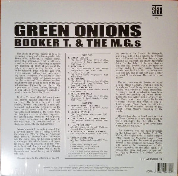 Booker T. & The M.G.'s ‎– Green Onions, LP VINYL, NEW