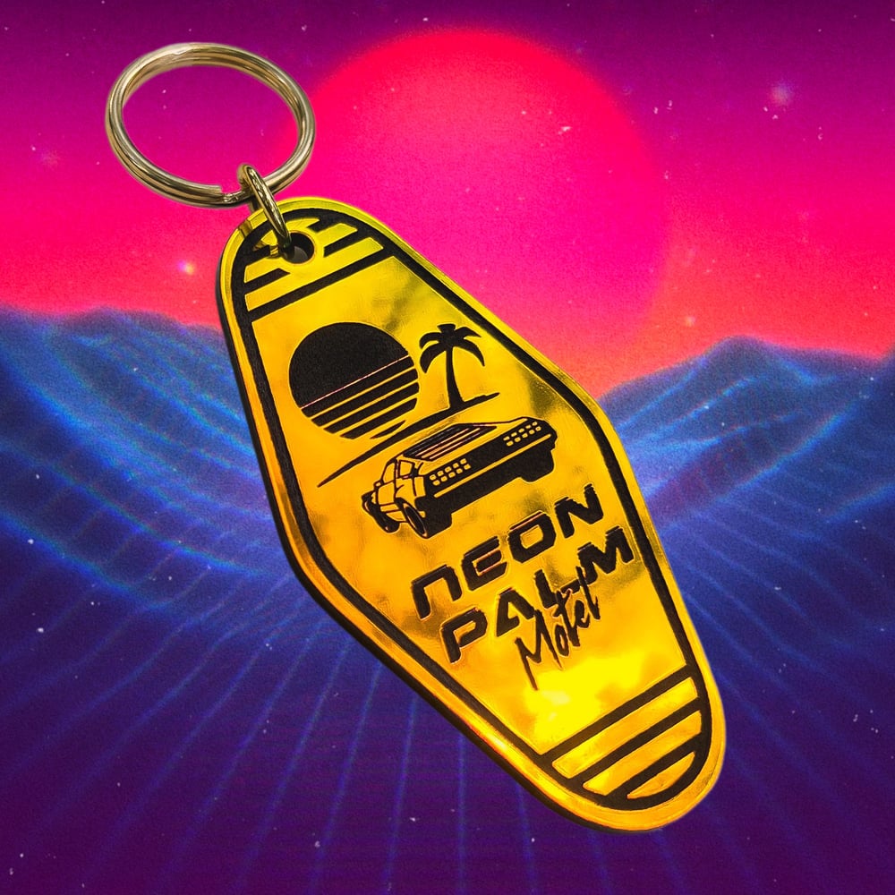 Image of Neon Palm Motel Keychain 