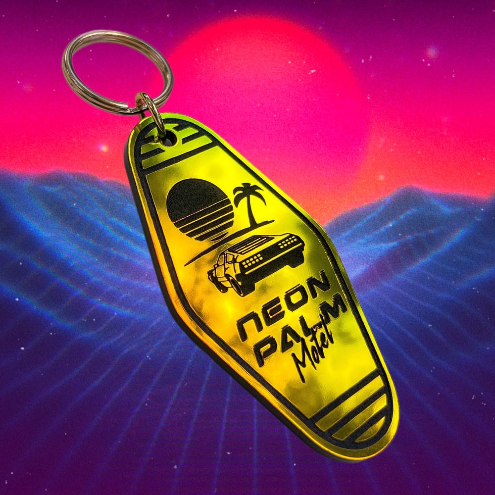 Image of Neon Palm Motel Keychain 