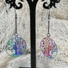 Rainbow Tree of life with cats earrings