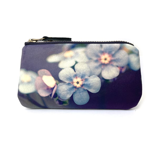 Image of Forget-me-not, velvet zipper purse