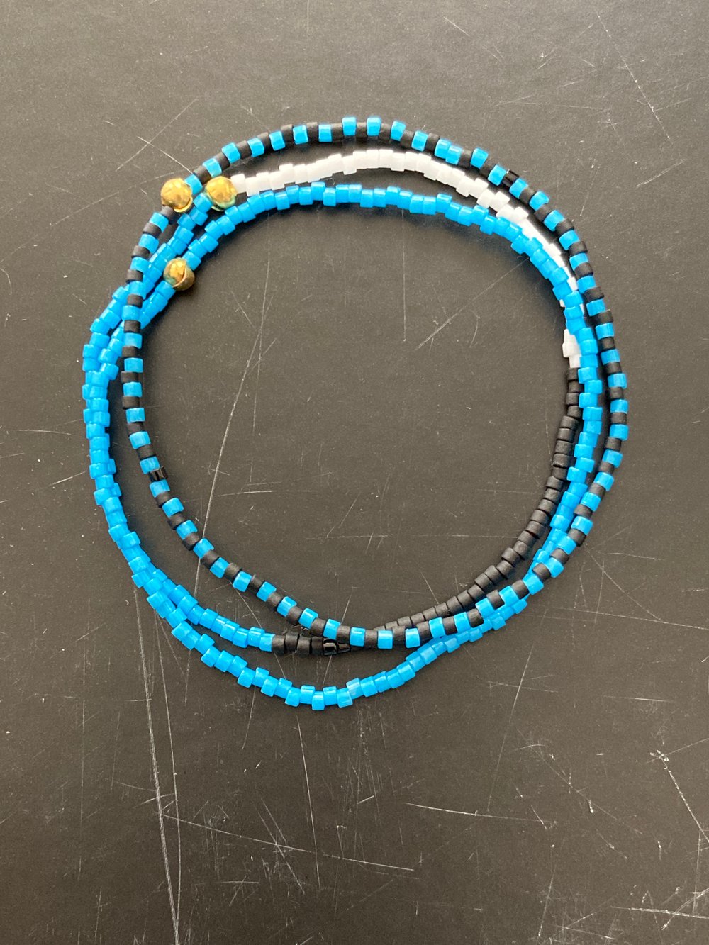 Image of Blue, White and Black Stack Bracelets