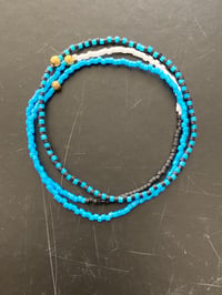 Blue, White and Black Stack Bracelets