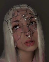 Image 3 of Silver Spider Web Head Piece 