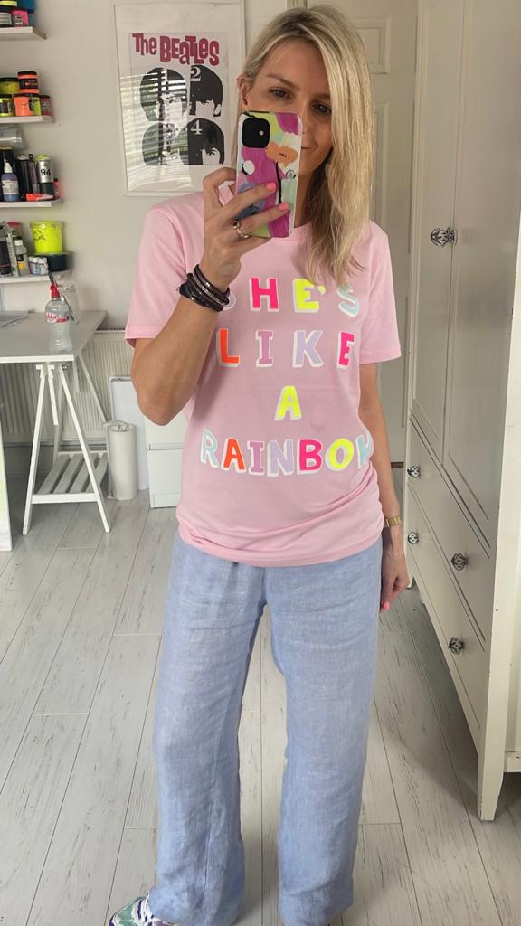 Image of She's Like a Rainbow Pink T-shirt
