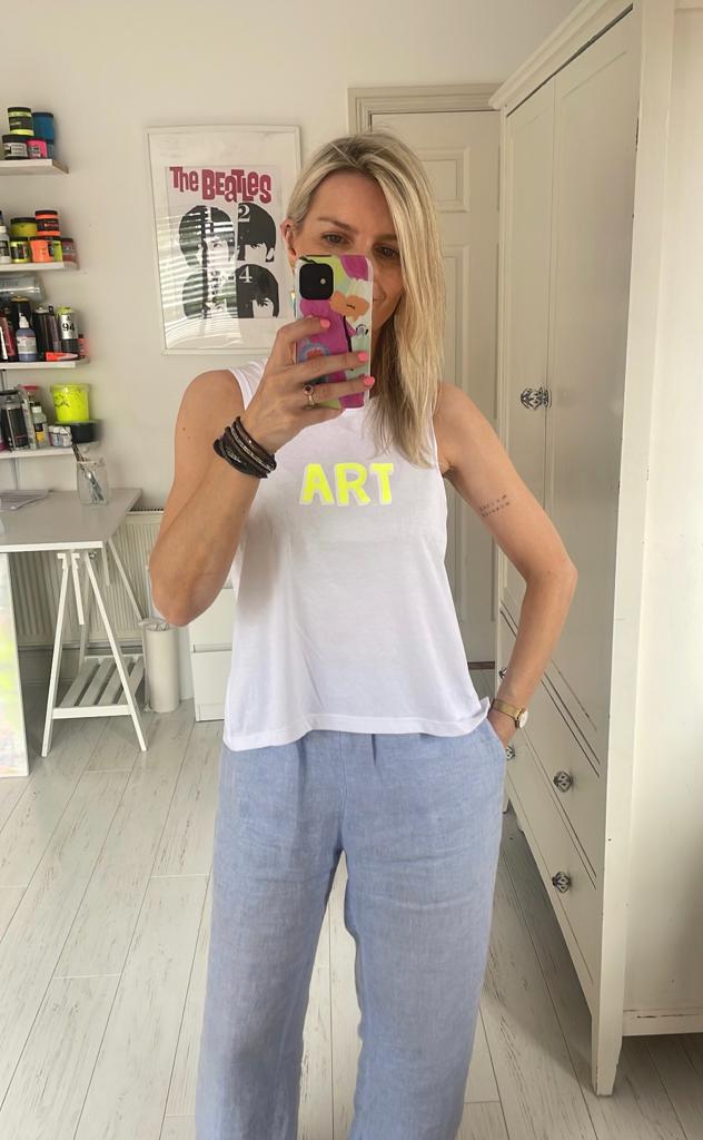 Image of ‘Art’ Sleeveless white t-shirt