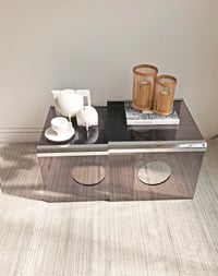 Image 2 of //VENDIDAS// MESAS NIDO DE METACRILATO Y ACERO, AÑOS 70.