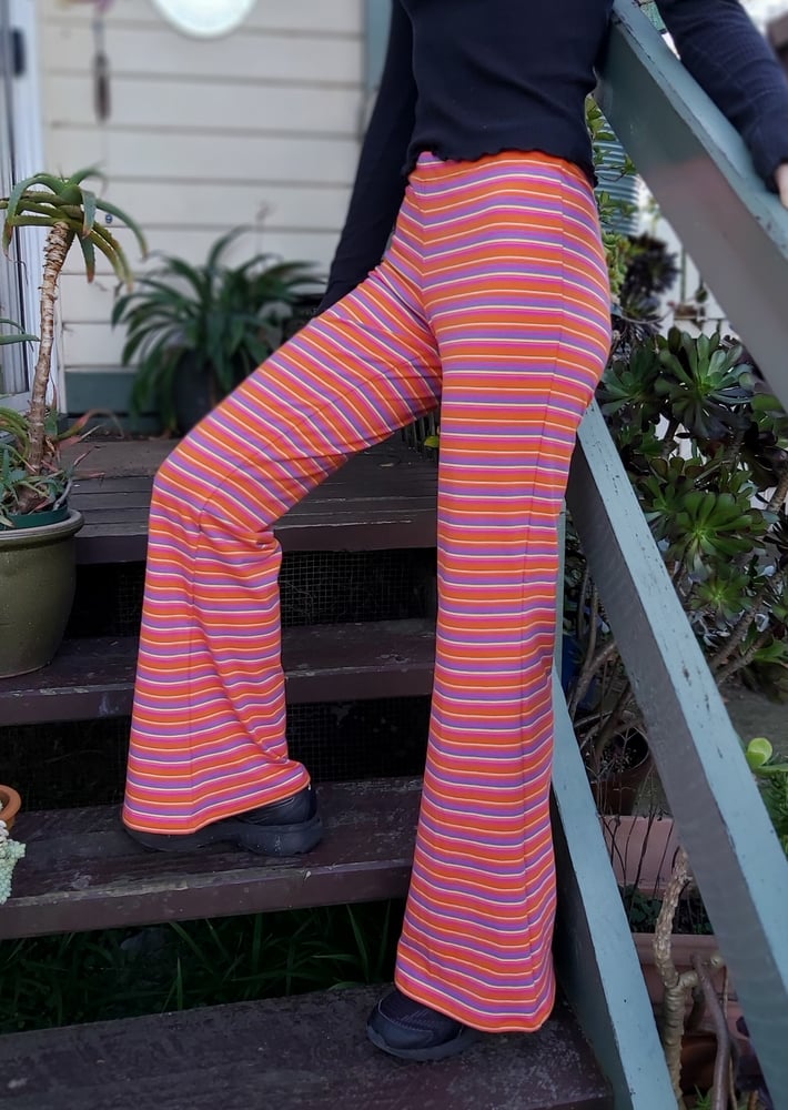 Pink/yellow striped flares