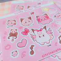 Image 1 of Fairy Magical Cleffa Sticker Sheet Kawaii gift Clefable Clefairy Monster